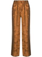 Ganni Horse Print Pyjama Trousers - Brown