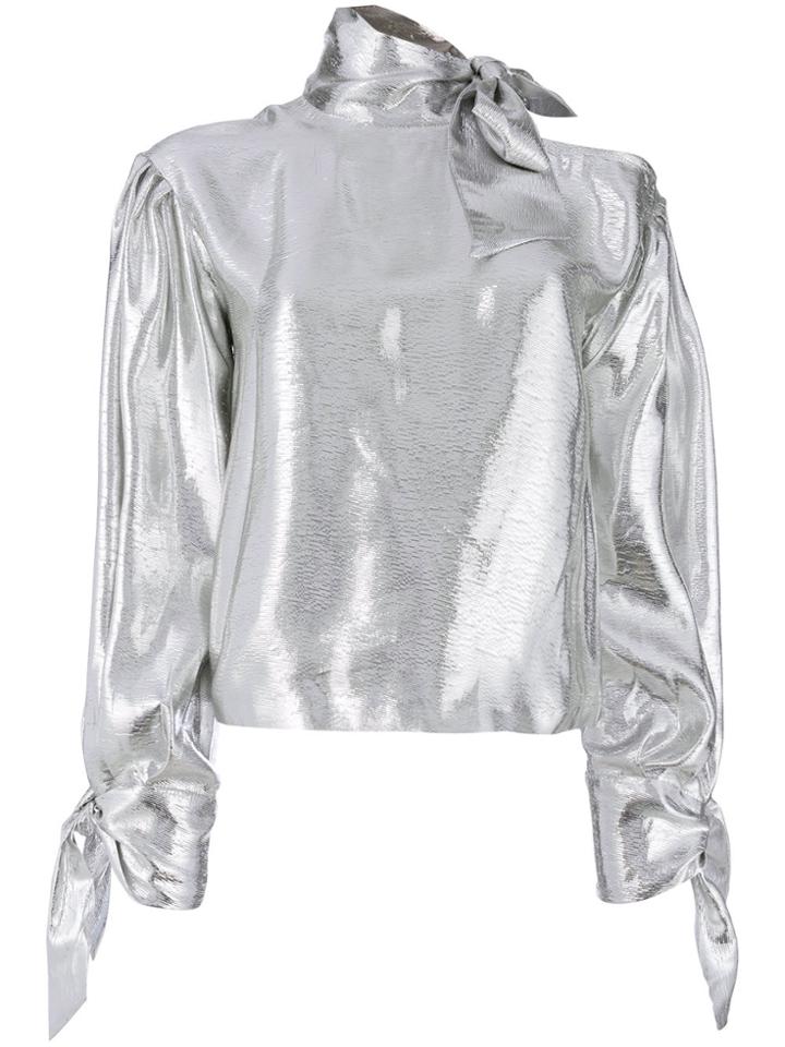 Iro Metallic Blouse - Grey