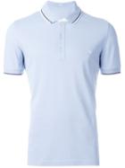 Fay Piped Collar Polo Shirt, Men's, Size: L, Blue, Cotton/spandex/elastane