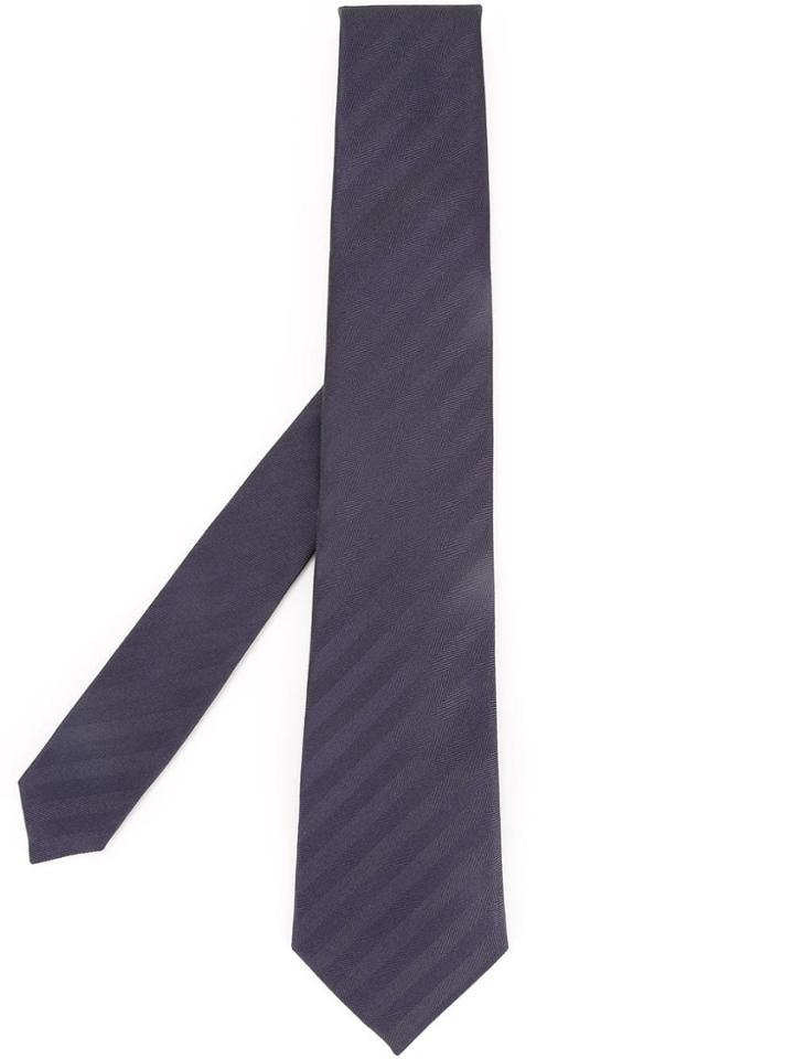 Gieves & Hawkes Striped Tie - Grey