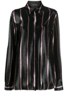 Alberta Ferretti Striped Button Shirt - Black