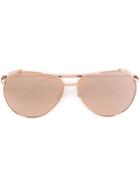 Linda Farrow '426' Aviator Sunglasses - Pink & Purple