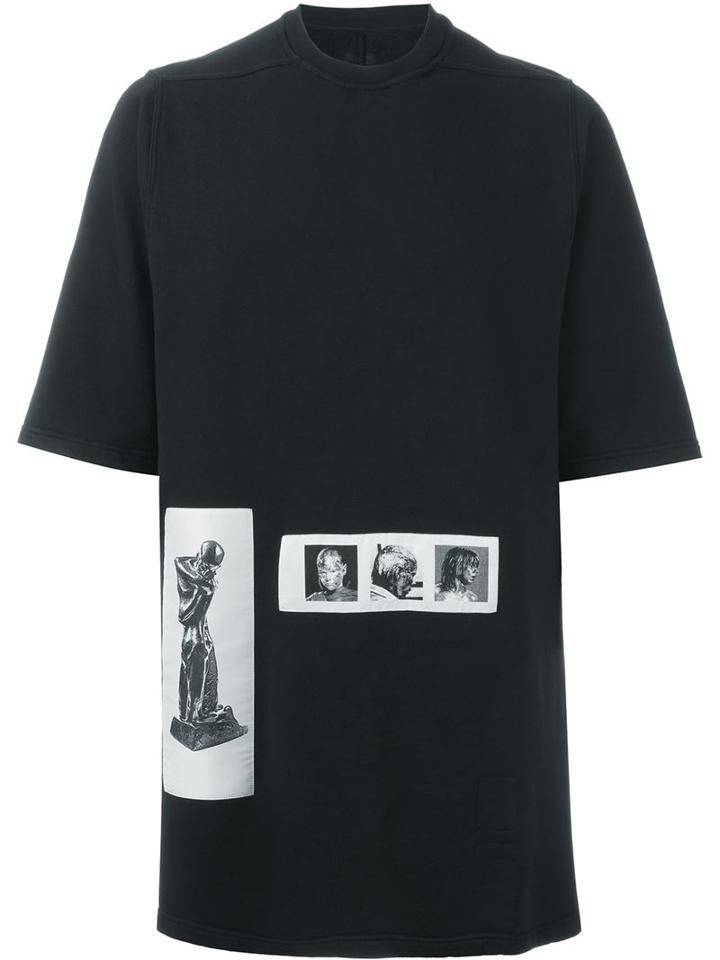 Rick Owens Drkshdw Photo Patch Oversized T-shirt, Men's, Black, Cotton