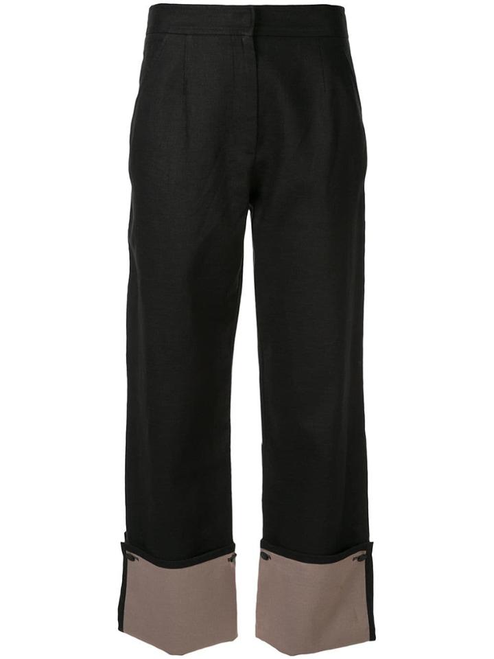 Christopher Esber Fold-up Hem Trousers - Black