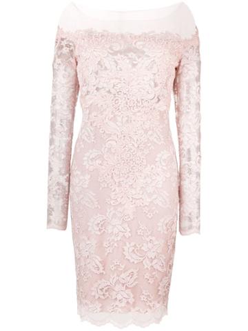Olvi S Lace-embroidered Fitted Dress - Pink