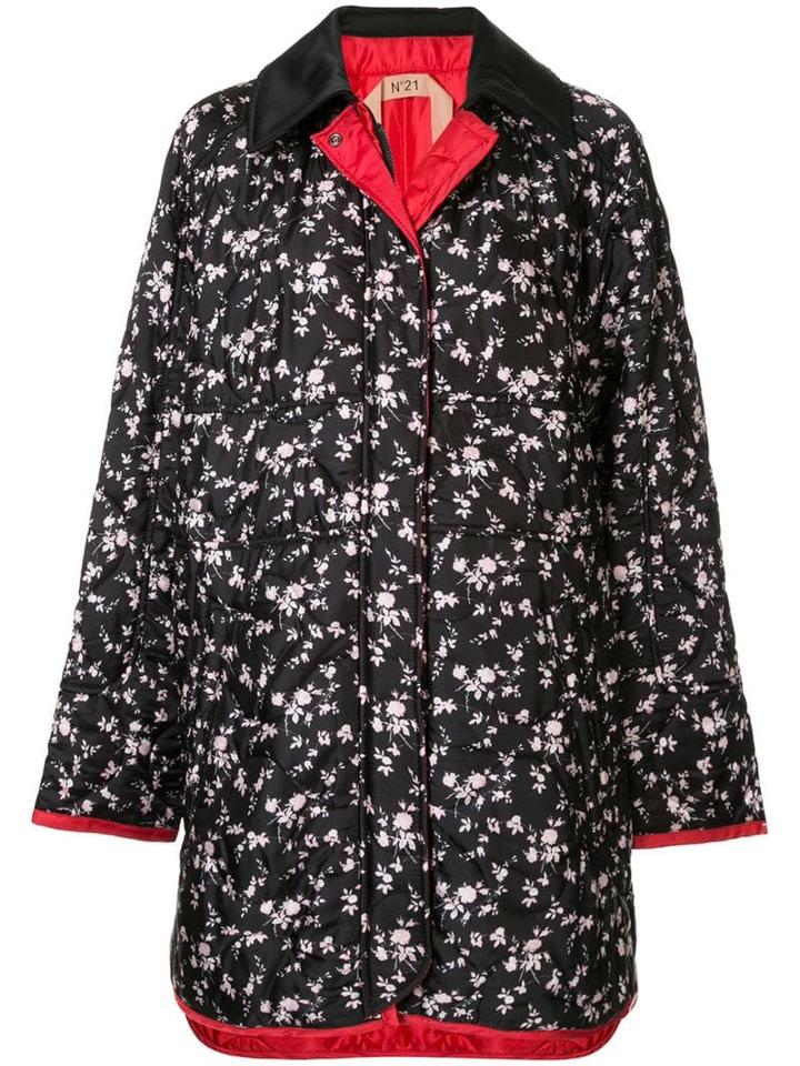 Nº21 Floral Fitted Coat - Black