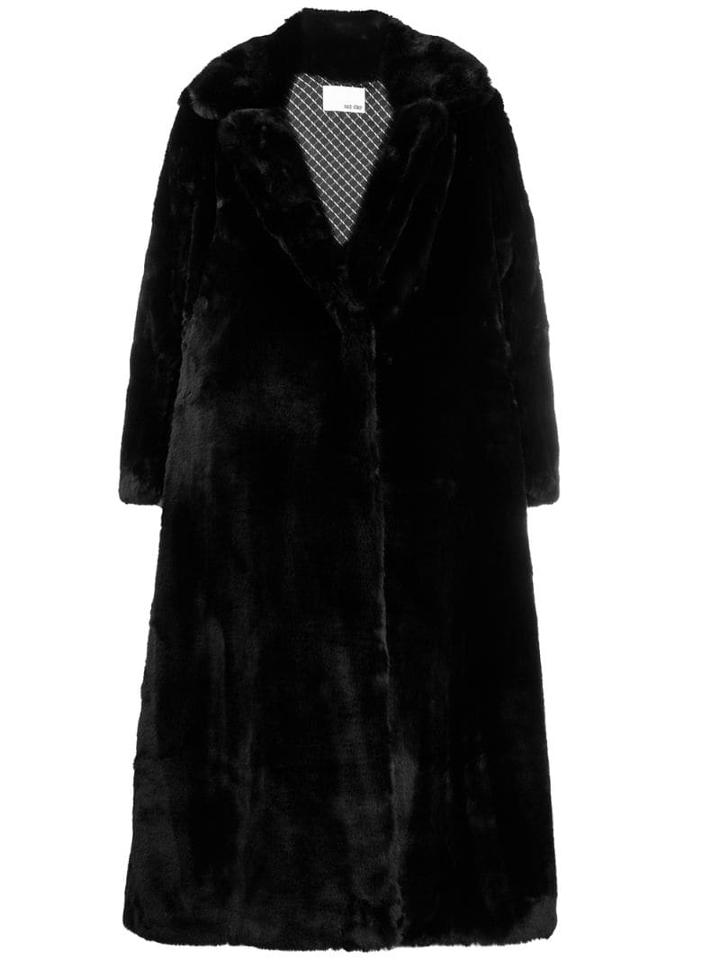 Each X Other Oversized Vegan Mink Coat - Black
