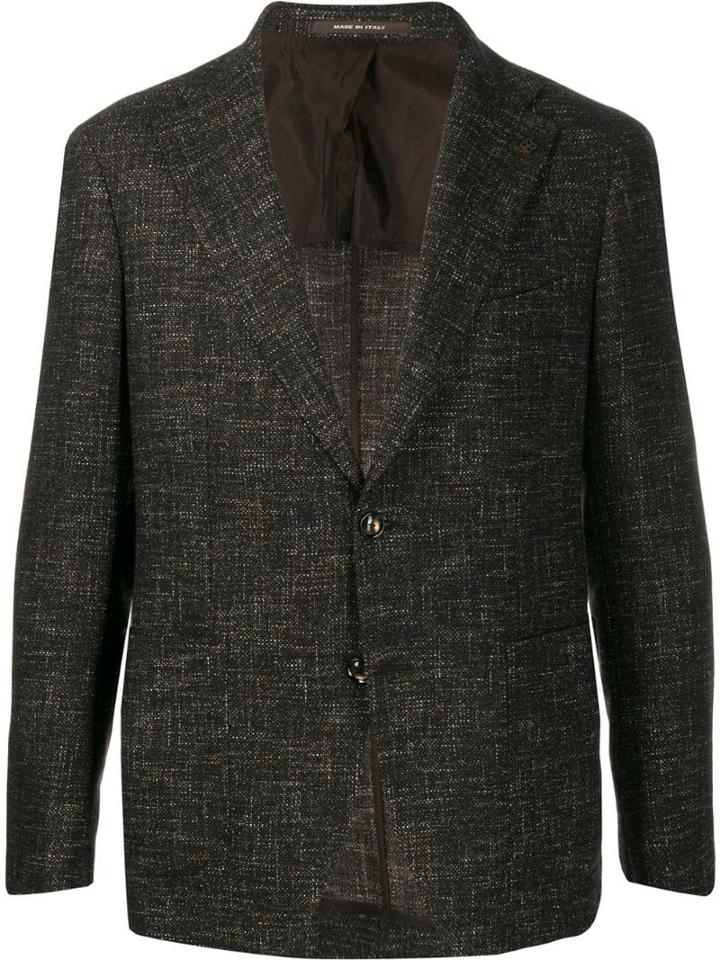 Tagliatore Single-breasted Tweed Blazer - Brown