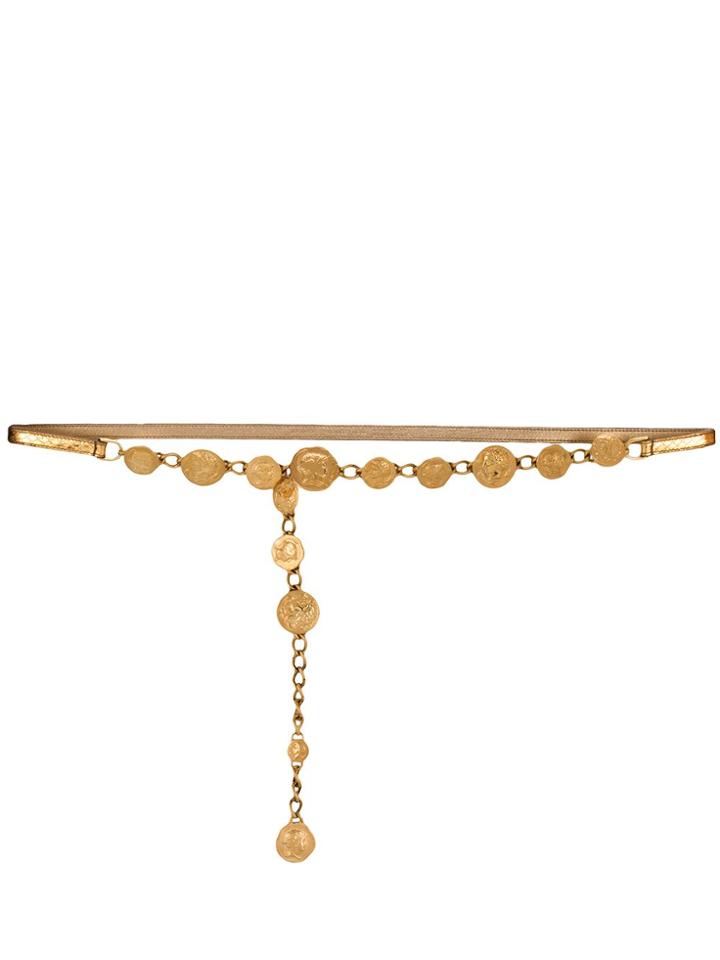 Dolce & Gabbana Coin Detail Thin Belt - Gold