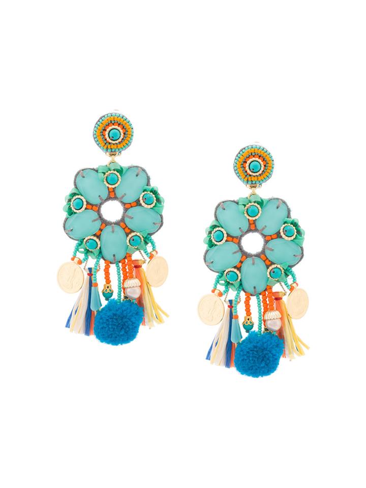Ranjana Khan Tassel Detail Earrings - Blue