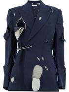 Charles Jeffrey Loverboy Distressed Suit Jacket - Blue