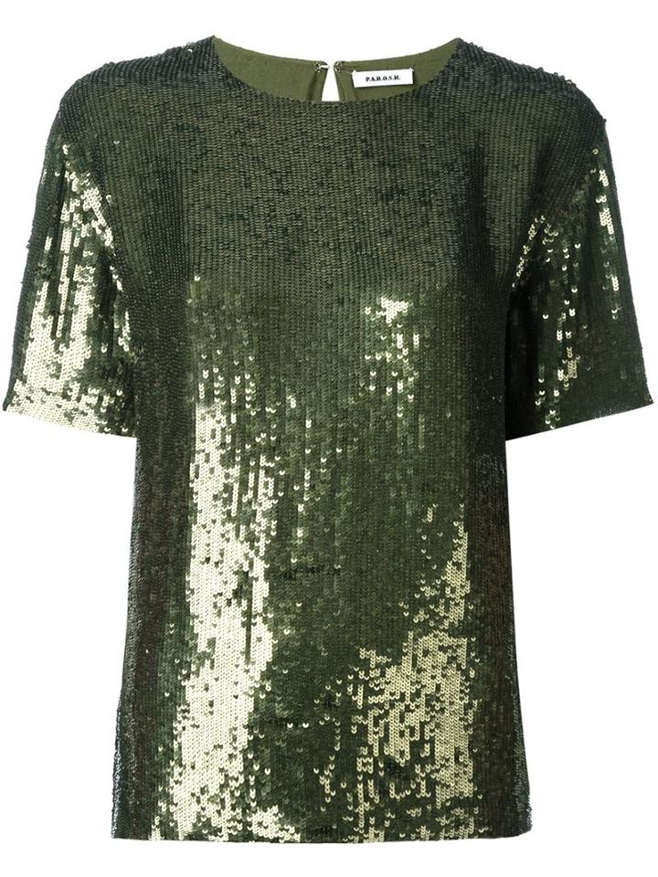 P.a.r.o.s.h. Short Sleeved Sequinned Top