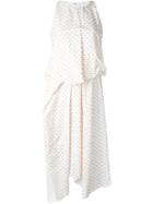 Chalayan - Tuck Drape Dress - Women - Cotton/polyester - 46, Yellow/orange, Cotton/polyester