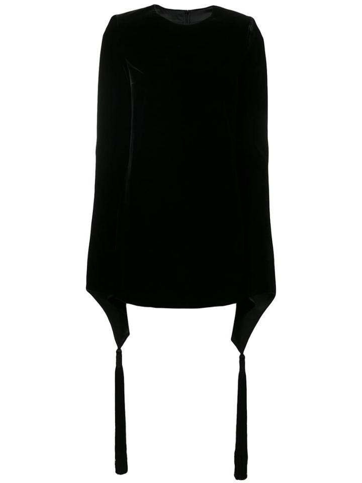 Saint Laurent Wide Sleeve Velvet Mini Dress - Black