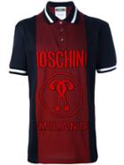 Moschino Panelled Logo Polo Shirt, Men's, Size: 54, Red, Cotton