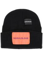 Calvin Klein Jeans Fitted Knitted Hat - Black