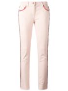 Etro Lateral Strap Cropped Jeans, Women's, Size: 27, Pink/purple, Cotton/spandex/elastane