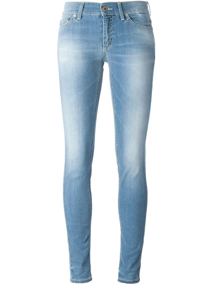 Dondup Faded Skinny Jeans, Women's, Size: 30, Blue, Cotton/polyester/spandex/elastane/cotton