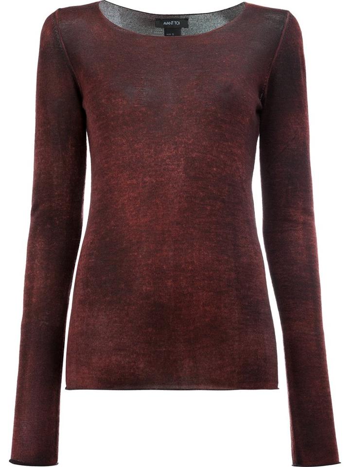 Avant Toi Washed Effect Jumper, Women's, Size: Small, Red, Silk/cashmere