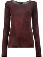 Avant Toi Washed Effect Jumper, Women's, Size: Small, Red, Silk/cashmere