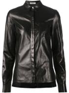 Mugler Lambskin Shirt, Women's, Size: 40, Black, Lamb Skin