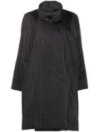 Pleats Please Issey Miyake Oversized Funnel-neck Coat - Black