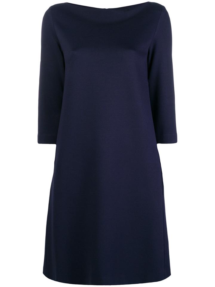 Antonelli Slash Neck Mini Dress - Blue
