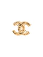Chanel Pre-owned Cc Logo Brooch - Gold