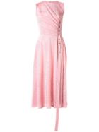 Dalood Side-button Plisse Dress - Pink