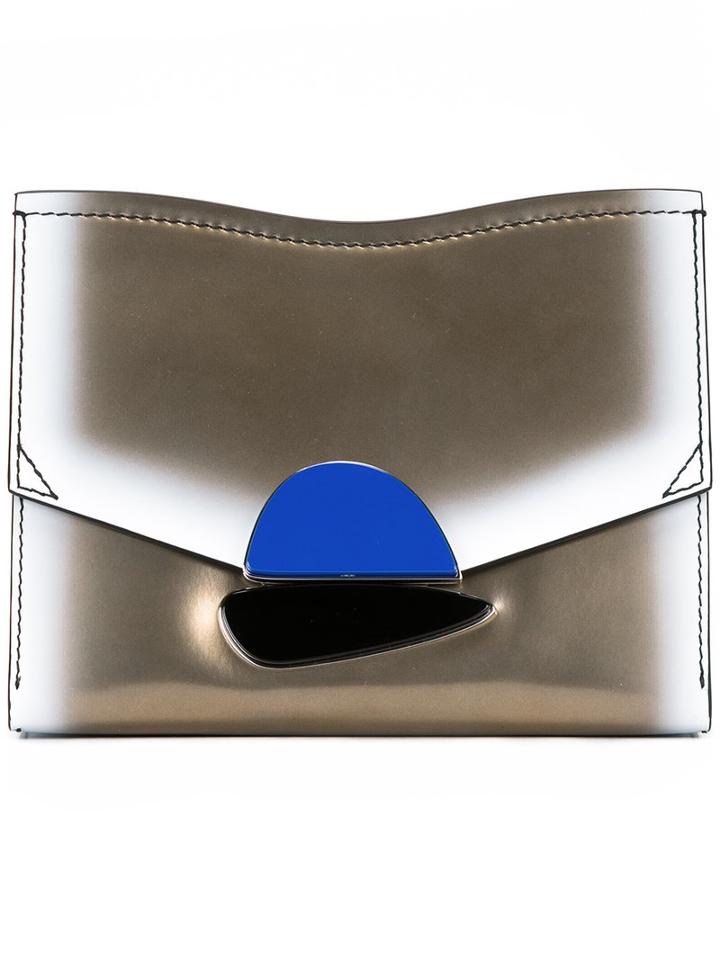 Proenza Schouler Metallic (grey) Clutch Bag, Women's, Calf Leather