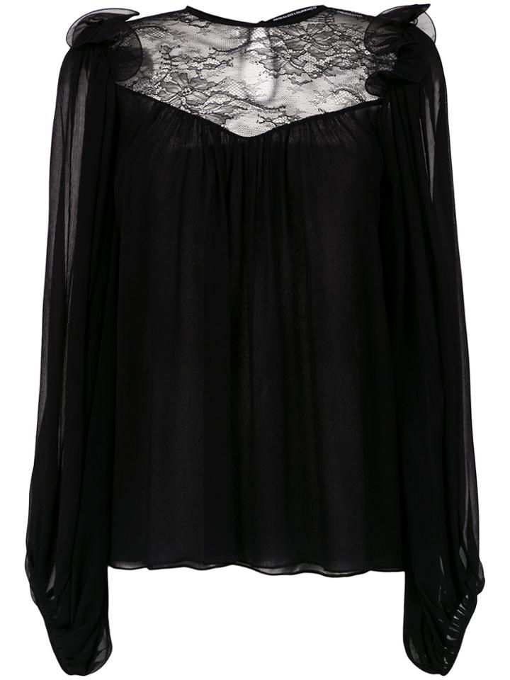 Reinaldo Lourenço Lace Insert Blouse - Black