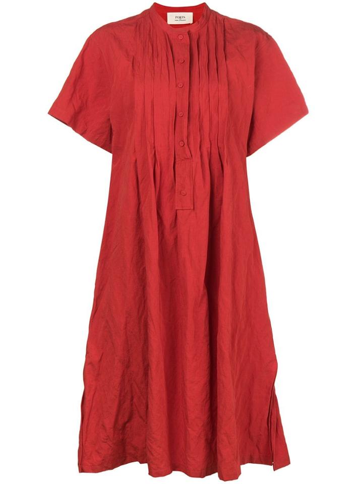 Ports 1961 Crease Effect Shirt Dress - Red