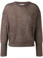 Brunello Cucinelli Glitter-look Knit Jumper - Grey