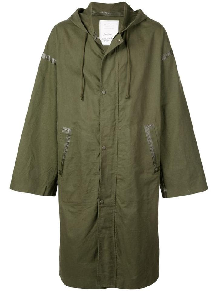 Readymade Hooded Logo Print Rain Coat - Green