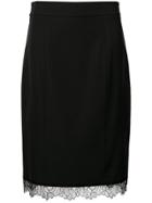 Blumarine Scalloped Lace Hem Skirt - Black