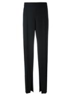 Cédric Charlier High Waisted Trousers, Women's, Size: 40, Black, Virgin Wool/other Fibers