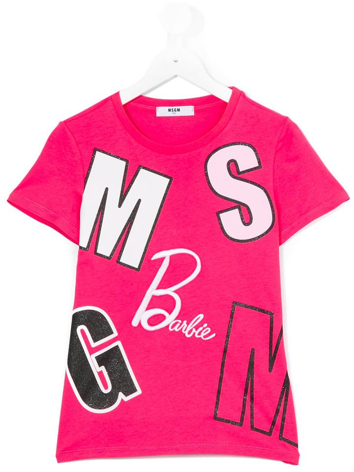 Msgm Kids - Barbie T-shirt - Kids - Cotton - 8 Yrs, Girl's, Pink/purple