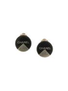 Chanel Vintage Cc Logo Earrings - Black
