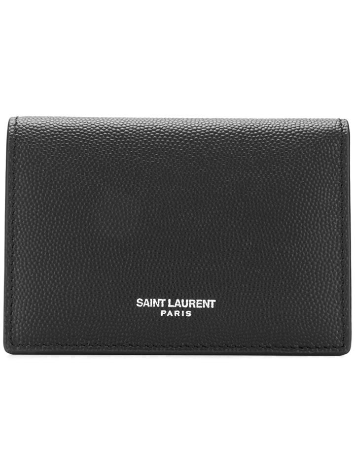 Saint Laurent Paris Leather Card Holder - Black