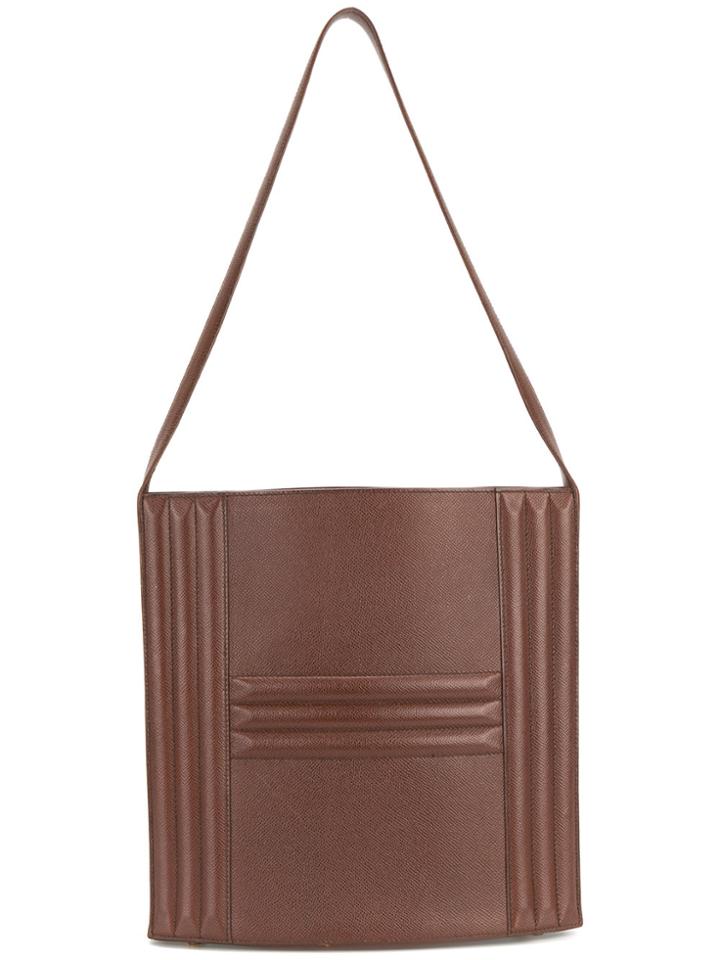 Hermès Vintage Embossed Shoulder Bag - Brown