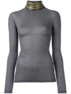 Pierre Balmain Open Back Jumper, Women's, Size: 42, Grey, Viscose/wool