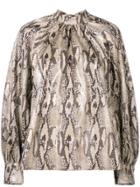Msgm Snake Print Blouse - Nude & Neutrals