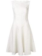 Talbot Runhof Jacquard Flared Midi Dress - White