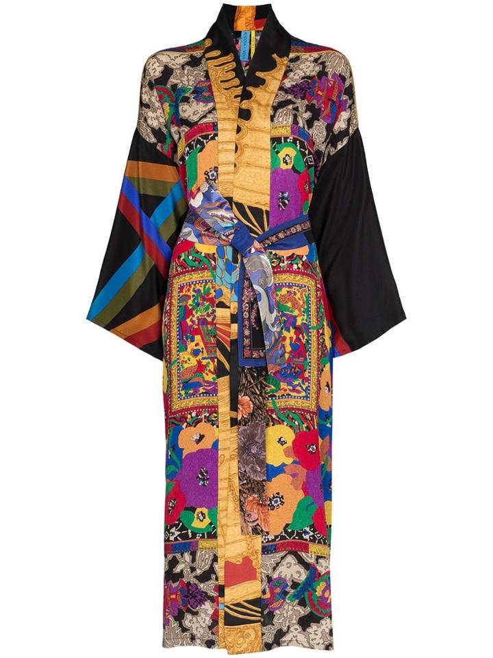 Rianna + Nina Floral Print Silk Kimono - Multicolour