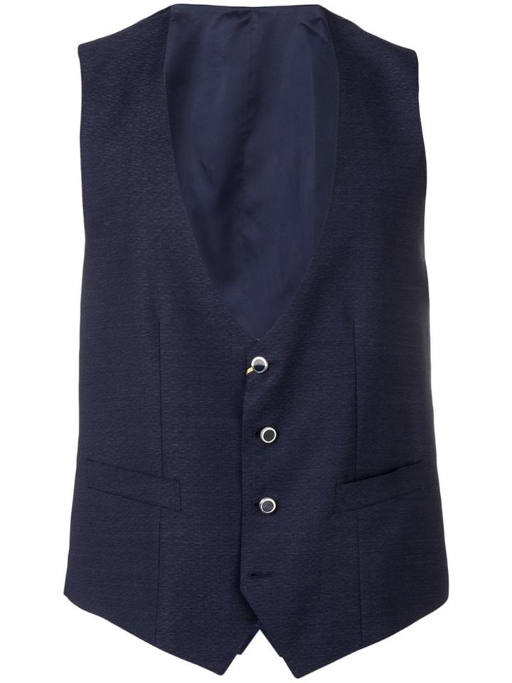 Canali V-neck Waistcoat - Blue