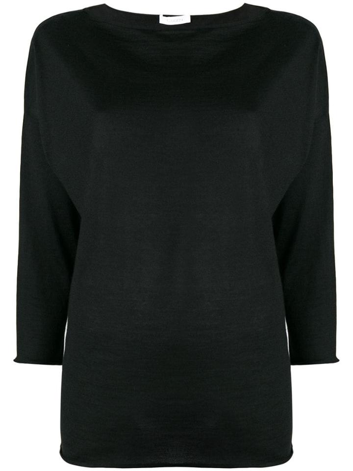 Cruciani Boat Neck Jersey Top - Black