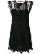 Red Valentino Pleated Lace Dress - Black