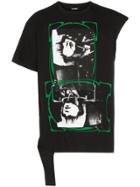 Raf Simons Graphic Print Asymmetric Cotton T-shirt - Black