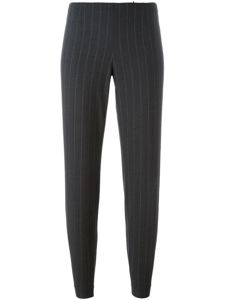 Brunello Cucinelli Pinstriped Trousers, Women's, Size: 48, Grey, Polyamide/polyester/spandex/elastane/virgin Wool