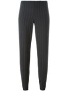 Brunello Cucinelli Pinstriped Trousers, Women's, Size: 48, Grey, Polyamide/polyester/spandex/elastane/virgin Wool